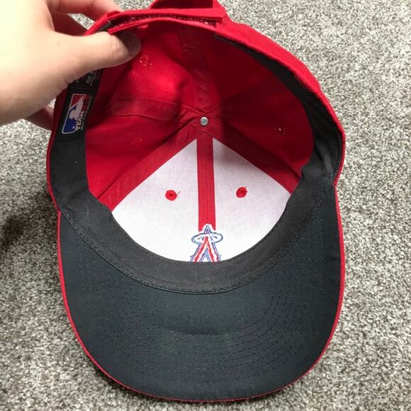 OC Sports MLB Los Angeles Angels LA Red Strapback - Picture 3 of 6